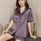 LUXANA - Silk pajama set for women, short sleeves & shorts