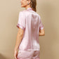 LUXANA - Silk pajama set for women, short sleeves & shorts