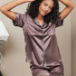 LUXANA - Silk pajama set for women, short sleeves & shorts