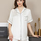 LUXANA - Silk pajama set for women, short sleeves & shorts