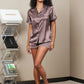 LUXANA - Silk pajama set for women, short sleeves & shorts