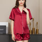 LUXANA - Silk pajama set for women, short sleeves & shorts