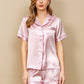 LUXANA - Silk pajama set for women, short sleeves & shorts