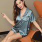 LUXANA - Silk pajama set for women, short sleeves & shorts