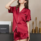 LUXANA - Silk pajama set for women, short sleeves & shorts